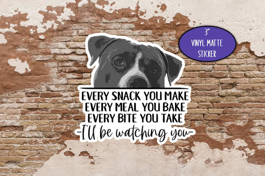 Pit Bull Sticker, Every Snack You Make Cute Dog Sticker, Journal Laptop, Gift for Friend, Dog Lover, Dog Mom Sticker, Pitbull Dog, Pittie