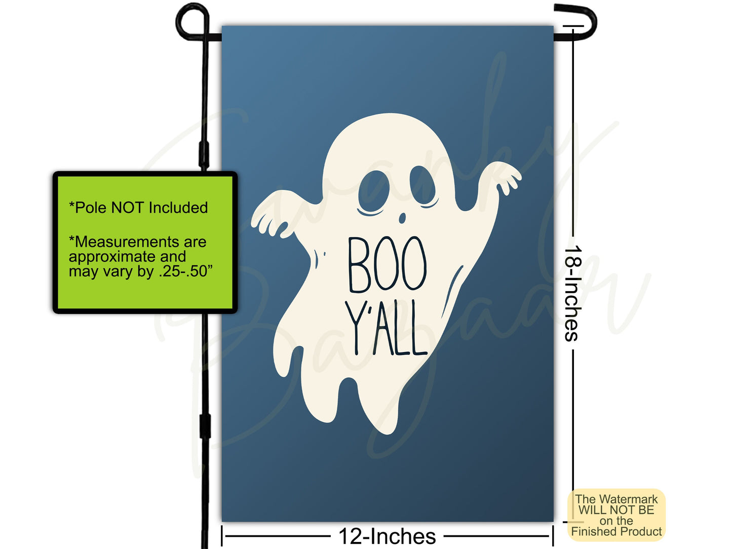 Boo Y'all Halloween Ghost Porch Flag, Camping Flag, Yard Flag, Welcome Garden Flag, Halloween Flag, House Flag, Yard Flag, Fall Garden Flag