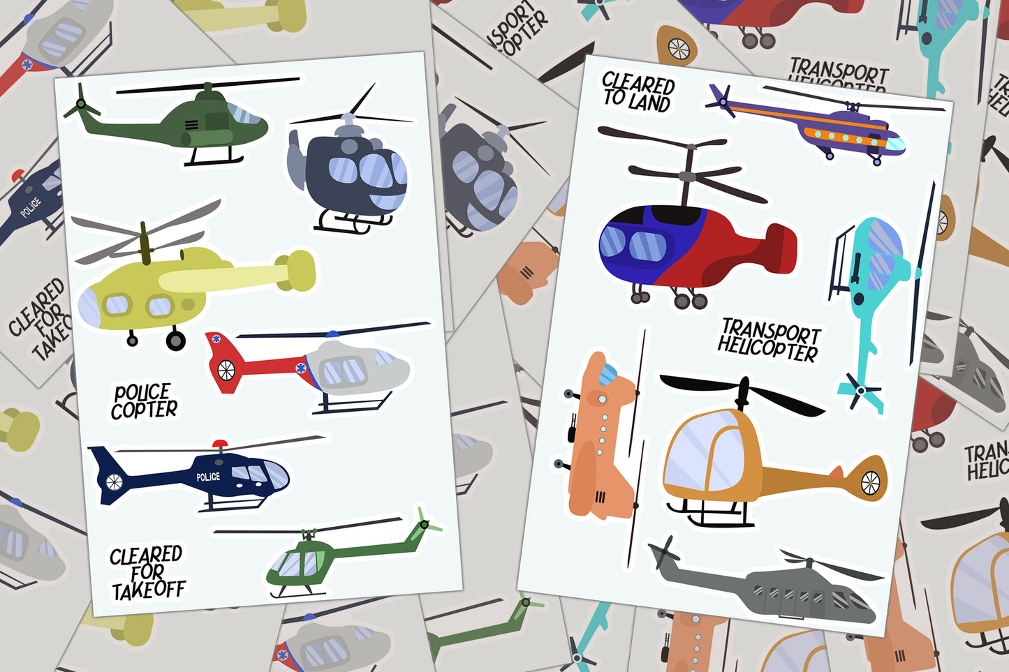 Helicopter Sticker Sheets, Journal Sticker, Planner Sticker, Party Favors, Boy Stickers, Scrapbook Stickers, Airplane Travel, Laptop Sticker