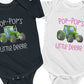 Grandpa's Little Dear [sp], Green Tractor, Baby Bodysuit Youth Toddler, New Grandpa Pregnancy Announce, Baby Reveal, Farmer Papa Pop Pop Dad