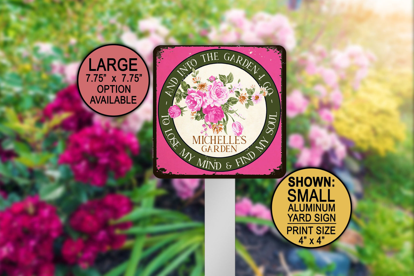 Into The Garden I Go Sign, Personalized Sign, Garden Art, Garden Decoration, Farmhouse Sign, Garden Metal Sign, Garden Lover Gift, Gardening