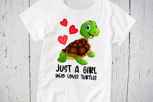 Just A Girl Who Loves Turtles Shirt, Turtle Gifts for Her, Turtle Lover Gift, Snapping Turtle Shirt, Funny Turtle Tee, Turtle Lovers Tshirt