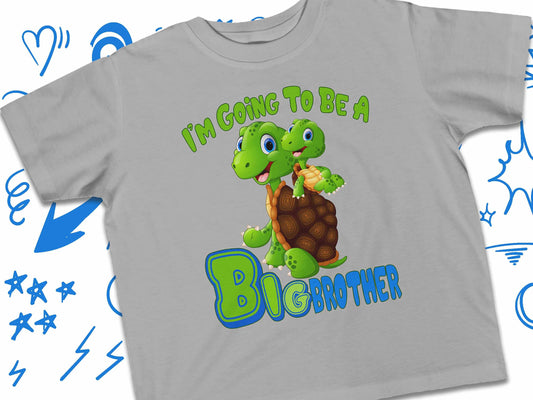I'm Going To Be A Big Brother, Turtles Shirt, Big Brother Gift, Pregnancy Announce, Promoted to Big Brother Tshirt, Big Bro, Gender Reveal