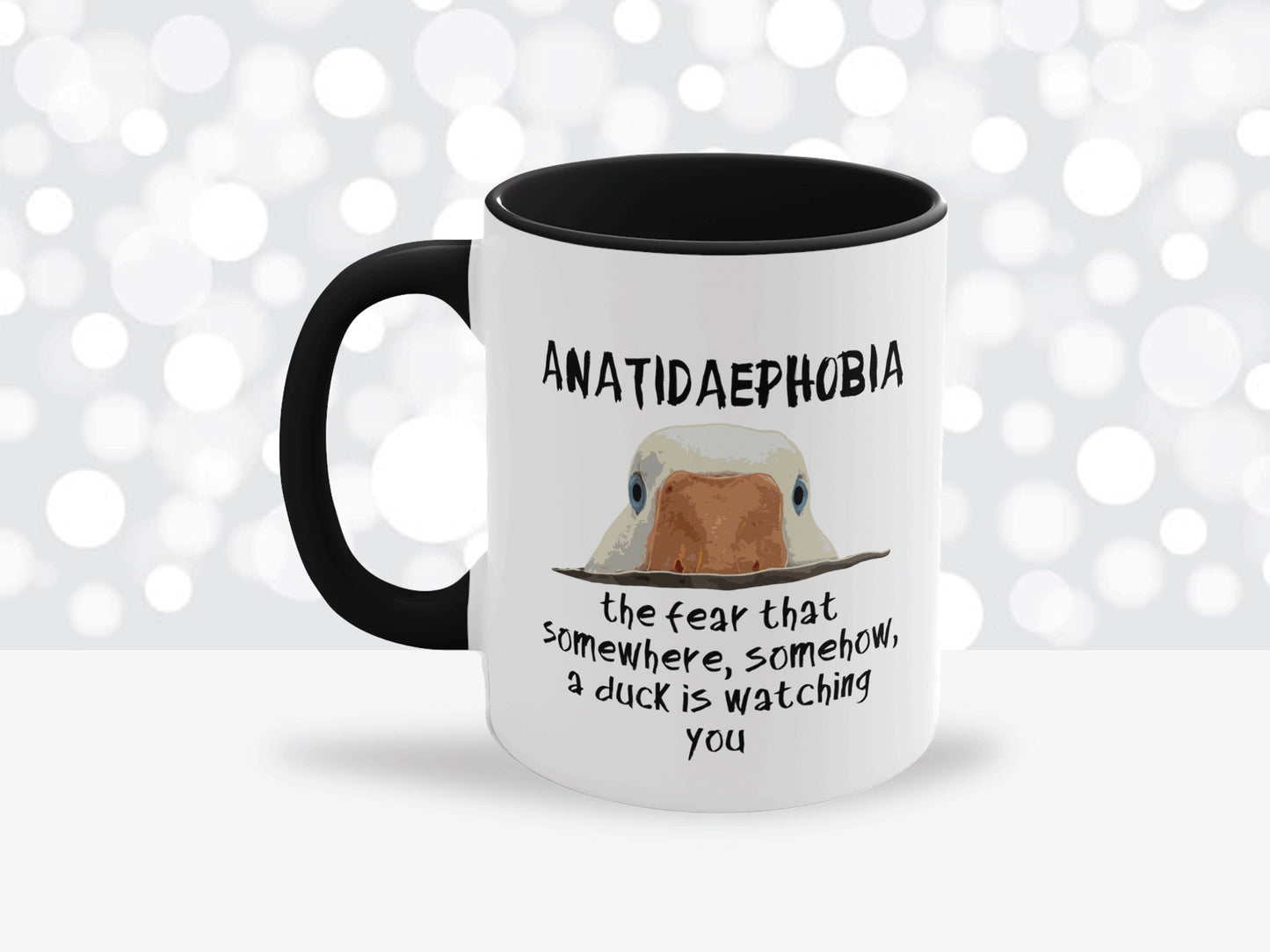 Duck Mug, Funny Coffee Mug for Men, Duck Phobia, Coffee Cup, Far Side Comic, Gary Larson, Anatidaephobia, Fear of Ducks, Fear of Geese