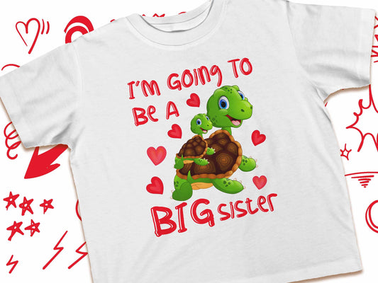 I'm Going To Be A Big Sister Shirt, Hearts Turtle Shirt, Promoted To Big Sister, Pregnancy Announcement Shirt, Baby Shower Gift, Baby Reveal