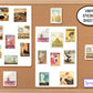 Vintage Stamp Set for Travel Diary, Postage Stamp Planner Sticker Sheets, Postmark Stamp Journal Stickers, Luggage Stickers, Travel Journal
