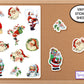 1950s Retro Santa Sticker Sheet, Vintage Santa Sticker, Santa Gift Tags, Holiday Stickers, Deco Stickers, Computer Stickers, Planner Sticker
