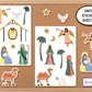 Christmas Nativity Scene, Nativity Sticker Sheets, Winter Stickers, Holiday Stickers, Faith Planner Sticker Kit, Angel Stickers, Baby Jesus
