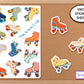Roller Skate Sticker Sheet, This Is How I Roll Journal Stickers, Roller Skating Sticker Decal, Computer Stickers, Planner Stickers, iPad Art