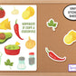 Chips & Guacamole Sticker Sheet, Phone Sticker, Cinco de Mayo Favor Stickers, Mexican Sticker, Journal Stickers, Computer Stickers, Planner