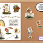 Spring Gnome Sticker Sheet, Junk Journal Stickers, Phone Stickers, Garden Gnomes Flower Stickers, Planner Stickers, Cottagecore Stickers