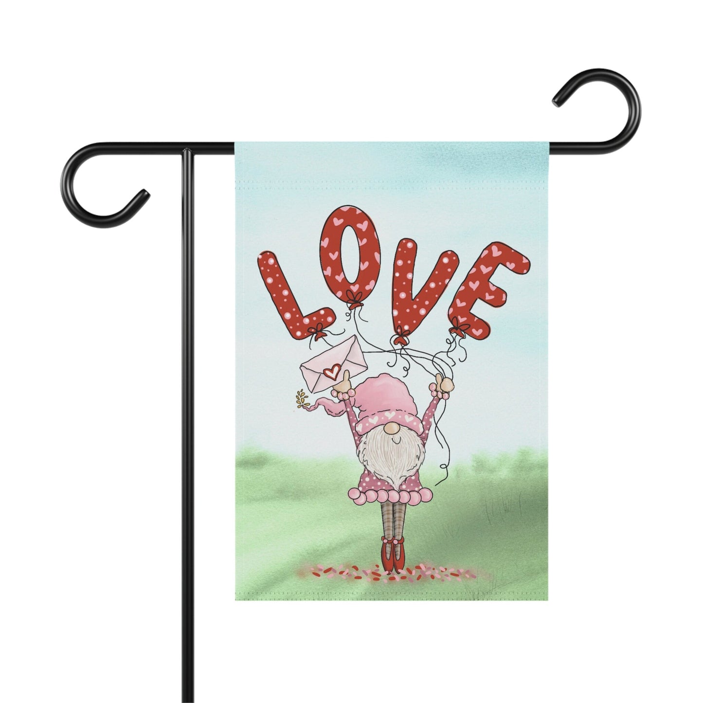Valentine Gnome Welcome Garden Flag, Valentines Day Flag, Gnome Decor Porch Flag Valentine Gift, Love Spring Garden Flag, Happy Valentine