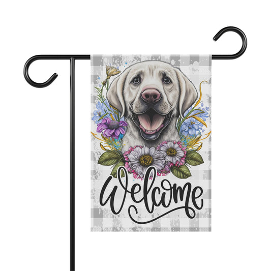 Labrador Retriever Welcome Garden Flag, Spring Garden Flag, Lab Dog Lover Gift House Flags, Garden Flag, Outdoor Flag, Porch Welcome Sign