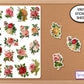 Rose Flower Stickers, Deco Sticker Sheet, Victorian Scrap Roses, Journal Stickers, Bujo Planner Stickers, Rose Gift Decals, Laptop Stickers