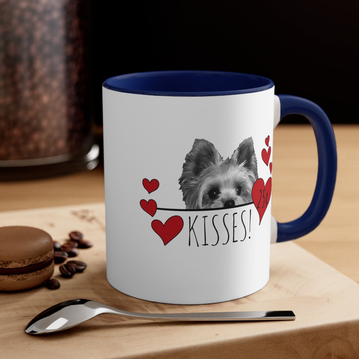 Yorkie Kisses Dog Coffee Mug, Yorkie Mom Mug Valentine Gift, Yorkie Dog Lover Mug, Yorkie Dog Dad Mug, Valentines Day Gift, Valentines Mug