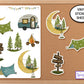 Under The Moon Camping Sticker Sheet, Junk Journal Stickers, Phone Stickers, Planner Stickers, Adventure Nature Stickers, Laptop Stickers