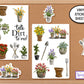 Talk Dirt To Me Plant Lover Sticker Sheets, Phone Sticker, Journal Stickers, Botanical House Plant Decals, Flower Stickers, Plant Mom Gifts