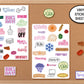 Journal Stickers, Functional Sticker Sheets, Planner Sticker Kit, Reading Journal, Calendar Stickers, Hobonichi Dotted Journal Decals