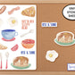 Breakfast Time Sticker Sheet, Pancake Stickers, Meal Stickers, Journal Stickers for Planner, Coffee Sticker, Rise & Shine Laptop Stickers