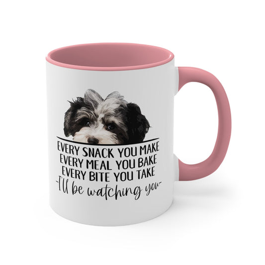 Maltipoo Dog Coffee Mug, Funny Dog Lover Gift, Maltese Poodle Mix Dog Dad Mug, Pet Mug, Dog Mama, Dog Mom Coffee Mug, Every Snack You Make
