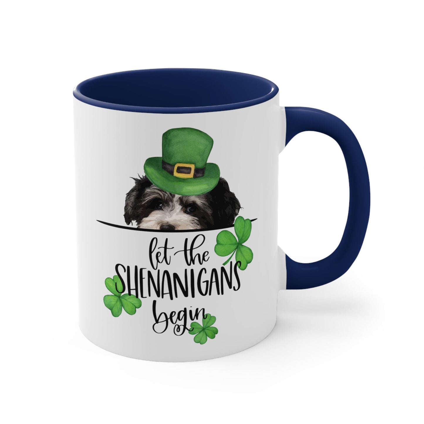 Maltipoo Dog Let The Shenanigans Begin Coffee Mug, Maltese Poodle Mom Mug St Patricks Day Gift Dog Lover Mug, Maltipoo Dog Dad St Paddys Mug