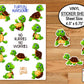 Turtle Stickers for Laptop, Planner Sticker Sheet, Cute Stickers, Turtle Decal, Computer Stickers, Journal Stickers, Water Bottle Sticker