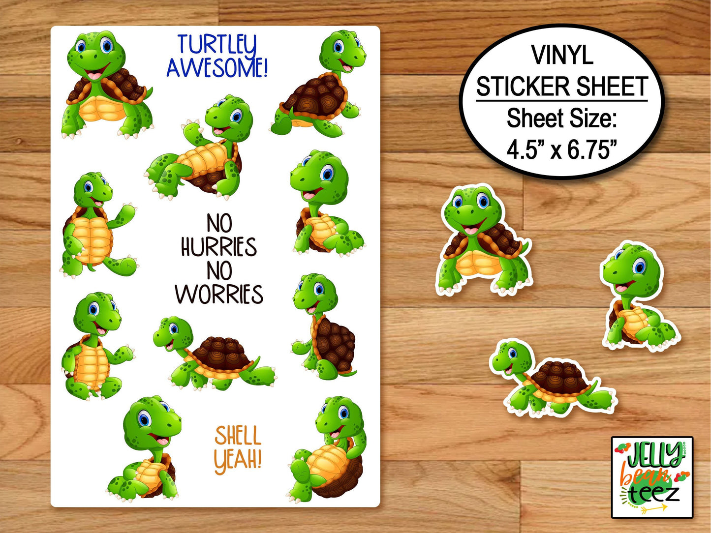 Turtle Stickers for Laptop, Planner Sticker Sheet, Cute Stickers, Turtle Decal, Computer Stickers, Journal Stickers, Water Bottle Sticker