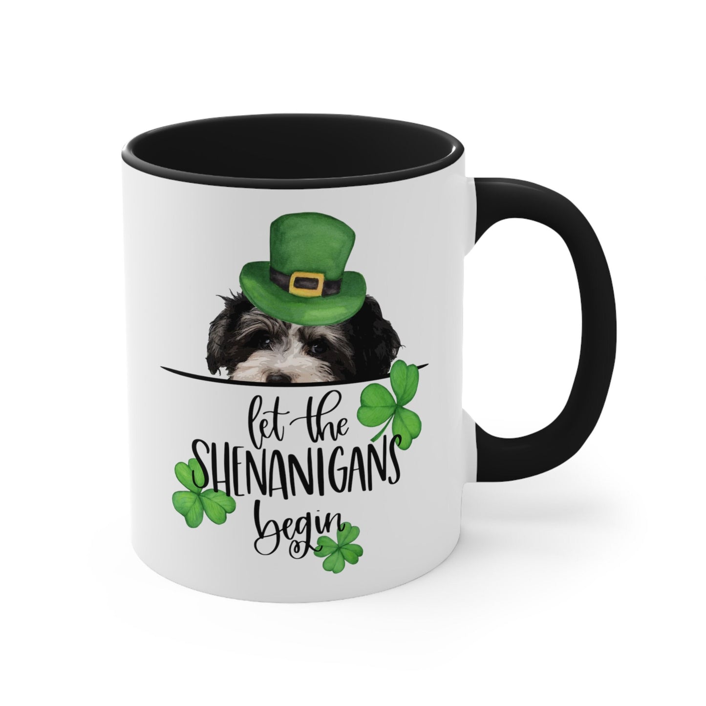 Maltipoo Dog Let The Shenanigans Begin Coffee Mug, Maltese Poodle Mom Mug St Patricks Day Gift Dog Lover Mug, Maltipoo Dog Dad St Paddys Mug