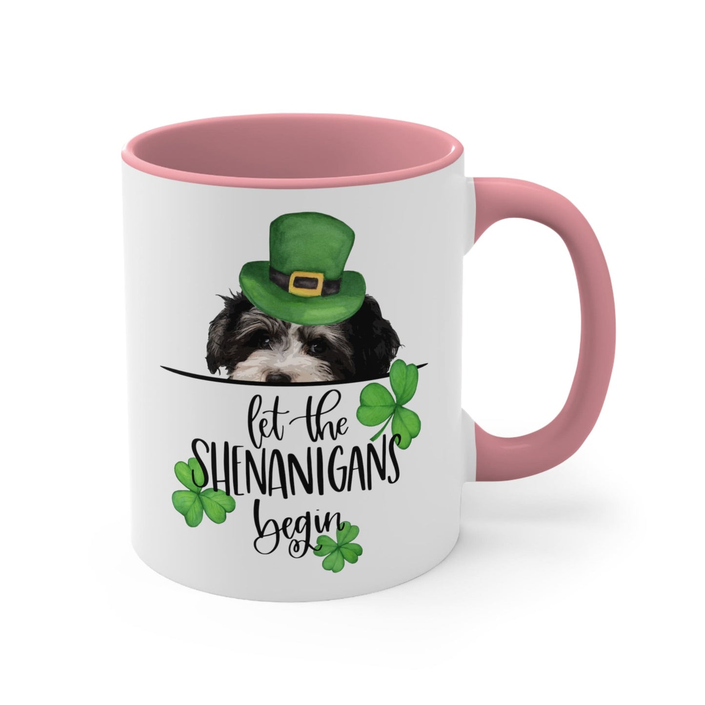 Maltipoo Dog Let The Shenanigans Begin Coffee Mug, Maltese Poodle Mom Mug St Patricks Day Gift Dog Lover Mug, Maltipoo Dog Dad St Paddys Mug
