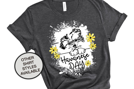 Havanese Day, Havanese Dog Mom Shirt, Yellow Daisy Flowers, Havanese Shirt, Vet Tech Shirt, Dog Lover Shirt, Havanese Gifts, Dog Mama Shirt