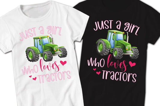 Just A Girl Who Loves Tractors Farm Girl Shirt, Country Shirt, Farmer Shirt, Farm Wife Shirt, Green Tractor Tee, Tractor Birthday Party Gift