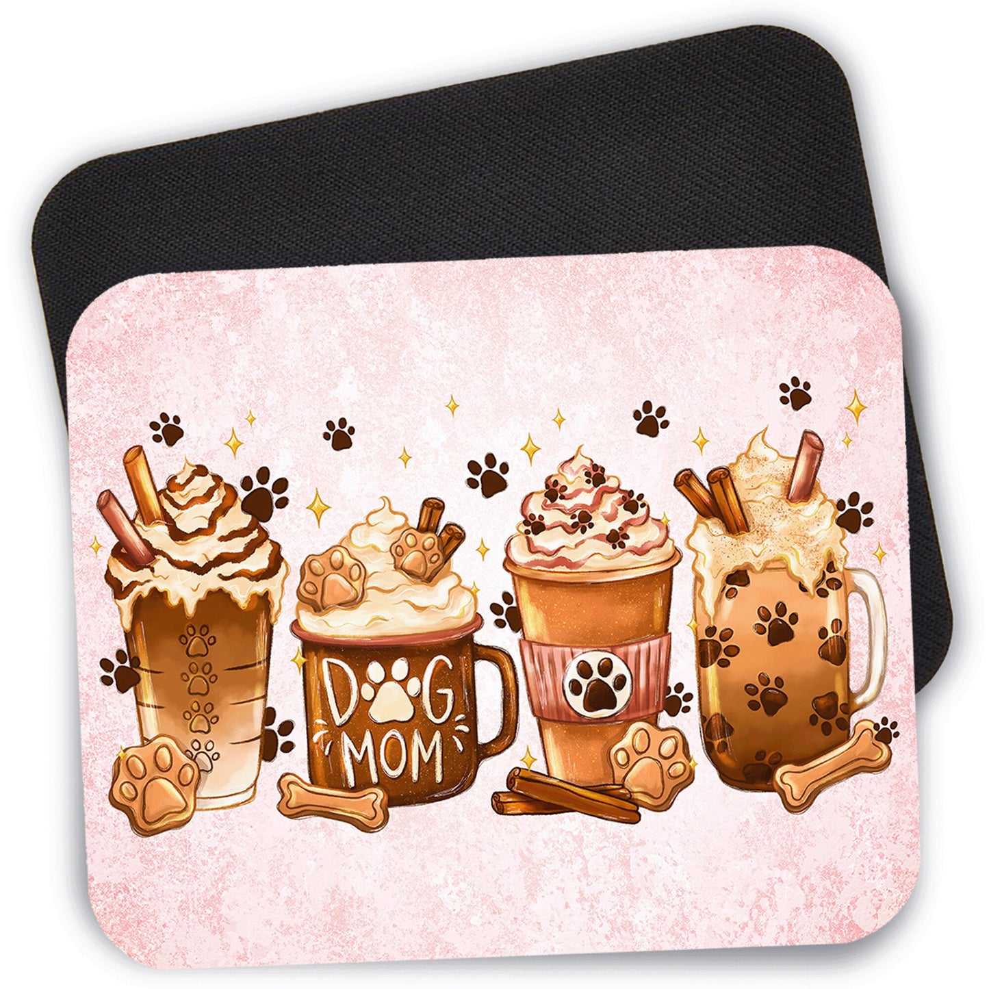 Dog Mom Coffee Desk Mouse Pad, 9.4" x 7.9" Computer Mouse Pad, Cute Dog Mouse Pad, Coffee Lover, Dog Lovers Gift, Anti-Slip Laptop Mousepad