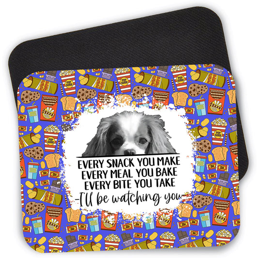 Cavalier Spaniel Every Bite You Take Desk Mouse Pad, 9.4" x 7.9" Computer Mouse Pad, Dog Mouse Pad, Weiner Dog Lover Gift, Laptop Mousepad