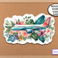 Tropical Flowers Airplane Sticker, Water Bottle Sticker, Planner Stickers, Aesthetic Sticker, Phone Sticker, Laptop Sticker, Travel Sticker