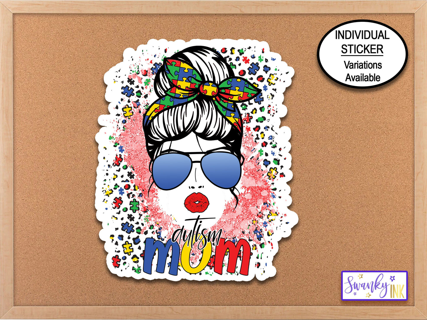 Autism Mom, Autism Sticker, Water Bottle Sticker, Phone Case Sticker, Present for Moms Birthday, Proud Mom Vinyl Stickers, Autism Puzzle