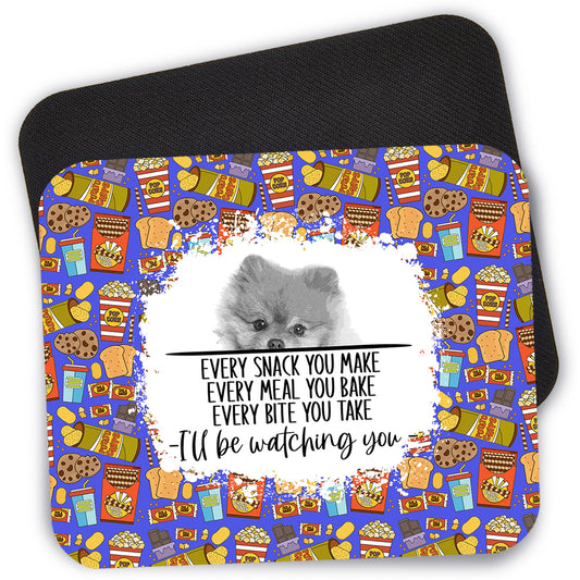 Pomeranian Dog Every Bite You Take Desk Mouse Pad, 9.4" x 7.9" Computer Mouse Pad, Cute Dog Mom Mouse Pad, Dog Lover Gift, Laptop Mousepad