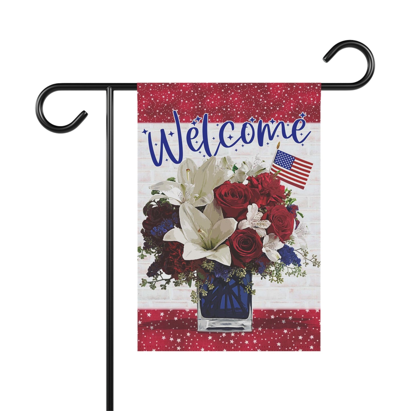 Welcome Garden Flag, USA Flag, Outdoor Welcome Sign, American Flag Print, Porch Welcome Sign, July 4th Welcome Home Gifts, Summer Garden