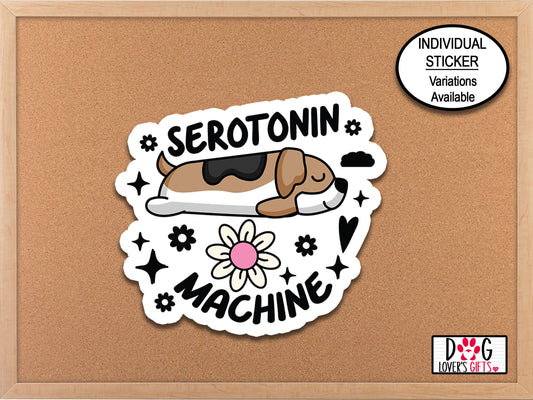 Serotonin Machine Dog Sticker, Dog Lover, Journaling Sticker, Water Bottle Sticker, Dog Mom, Journal Sticker, Mental Health, Cute Dog Decal