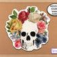 Skull Sticker, Water Bottle Sticker, Phone Sticker Flowers Skull Gifts, Gothic Sticker, Journal Stickers, Planner Stickers, Floral Sticker