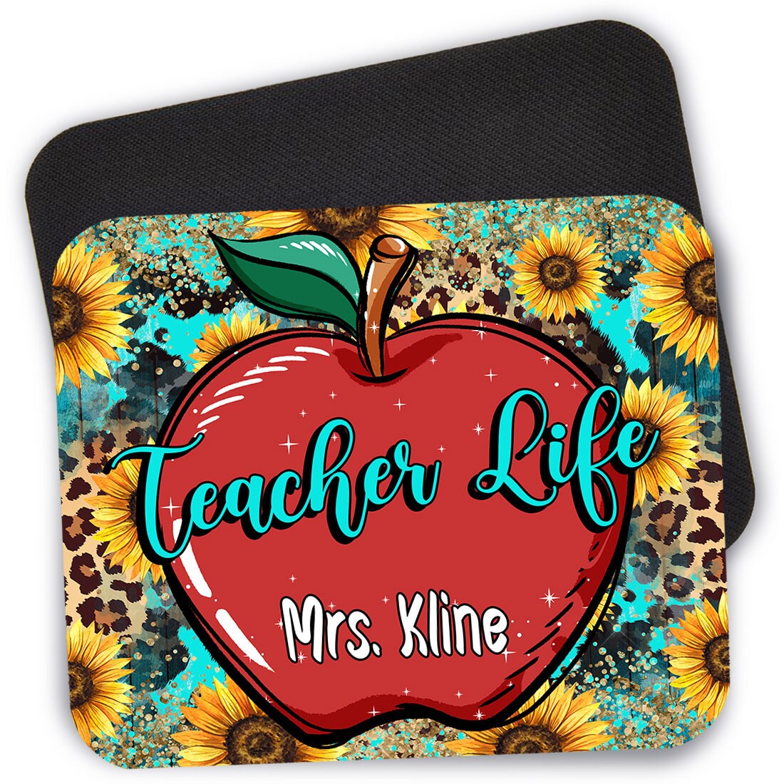 Personalized Western Teacher Mouse Pad, 9.4" x 7.9" Teacher Life Sunflower Mouse Pad, Student Teacher Gift, End of Year Teacher Appreciation