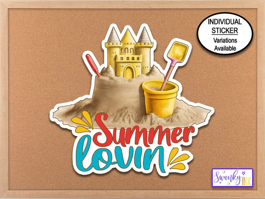 Summer Lovin Sand Castle Sticker, Water Bottle Sticker, Journal Stickers, Laptop Beach Stickers, Hello Summer, Summer Vibes, Beach Vibes,