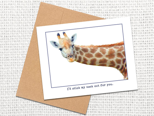 Funny Giraffe Friendship Card, Handmade Card, Mental Health Card, Note Card, Thinking Of You Best Friend Encouragement Gift Greeting Card