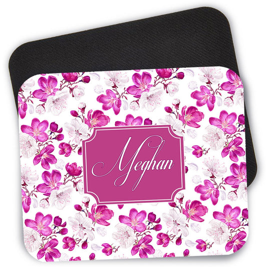 Personalized Apple Blossoms Floral Mouse Pad, 9.4x7.9" Computer Mouse Pad, Flower Mouse Pad, Custom Desk Pad, Gaming Mouse Pad, Mothers Day