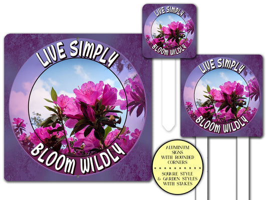 Live Simply Bloom Wildly Summer Porch Sign, Azalea Festival, Handmade Flower Signs, Farmhouse Sign, Inspirational Garden Gift for New Home