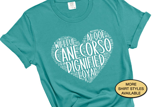 Cane Corso Dog Traits Word Cloud Heart Shirt, Cute Dog Owner Gift for Mom, Vet Tech, Dog Dad, Pet Groomer Sweatshirt, Dog Walker Birthday