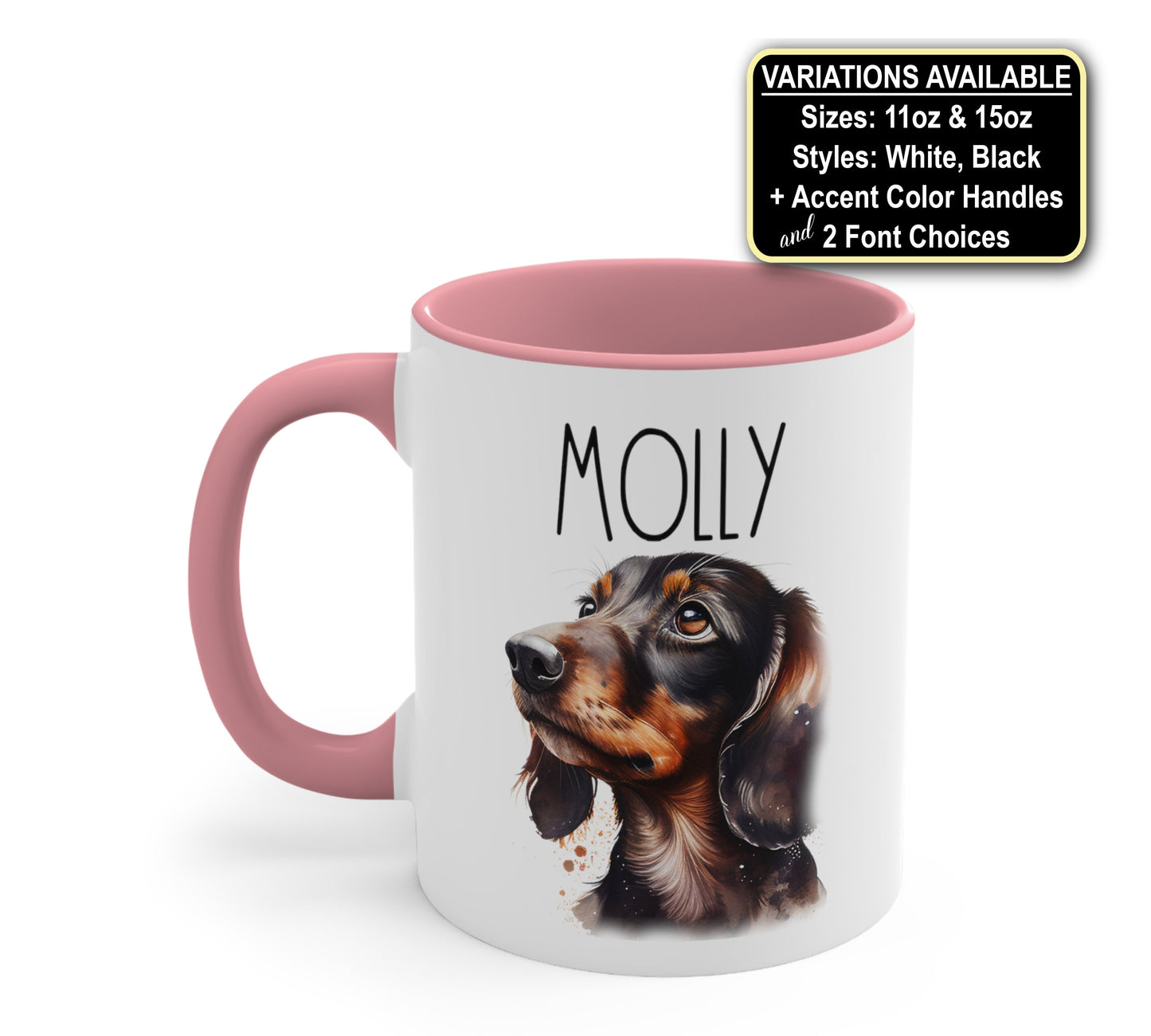 Personalized Dachshund Dog Mug, Dog Mom Coffee Mug, Dog Lover Mug, Pet Mug, Doxie Mom Gift, Dog Coffee Cup, Weiner Dog Gifts, Custom Dog Mug