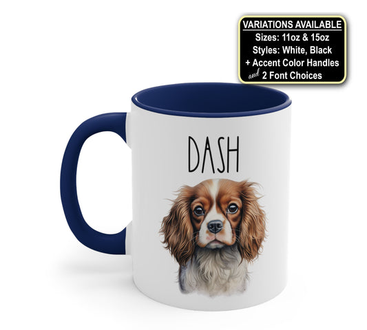 Personalized King Charles Cavalier Dog Mug, Dog Mom Coffee Mug, Dog Lover, Pup Pet Mug Coffee Cup Gift, Custom Dog Mug, Fur Mama Birthday
