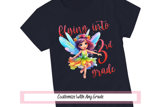 Fairy First Day of School Shirt, Fairy Gifts, Fairy Clothing, Fairies Fae Fairy Wings Rainbow Girl, Grade School Outfit, Fairycore Shirt,