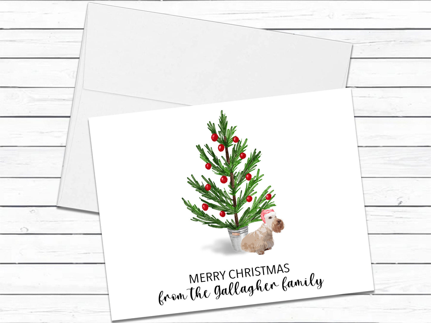 Wheaton or White Scottish Terrier Dog Christmas Card Set, Personalized Holiday Dog Card, Blank Greeting Note Card, Scottie Mom Xmas Card