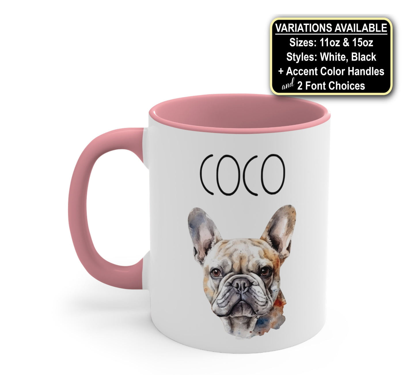 Personalized French Bulldog Mug, Dog Mom Coffee Mug, Dog Lover Mug, Pet Mug Birthday Gift Dog Coffee Cup, Dog Gifts, Frenchie Custom Dog Mug